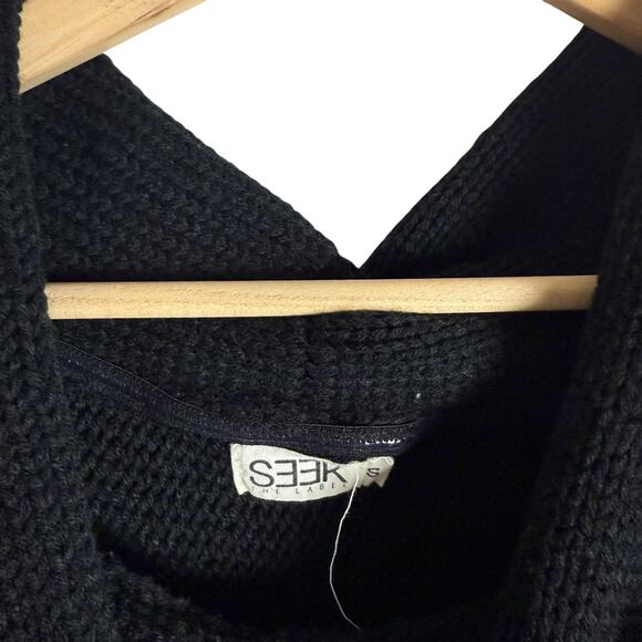 Seek The Label Black Chunky Knit Cowl Neck Long Sleeve Pullover Sweater Size S - Picture 3 of 7